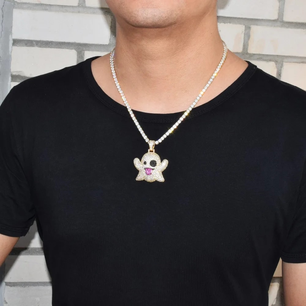 Emoji Ghost Men Necklace With Pendant